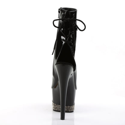 Pleaser Botas de tobillo para mujer ADORE-1018-3 BLK / BLK-PEWTER RS