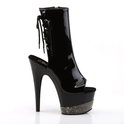 Pleaser Botas de tobillo para mujer ADORE-1018-3 BLK / BLK-PEWTER RS
