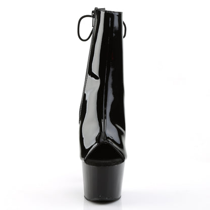 Pleaser Botas de tobillo para mujer ADORE-1018 BLK PAT / BLK