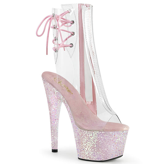 Pleaser Womens Ankle Boots ADORE-1018C Clr/Opal Multi Glitter