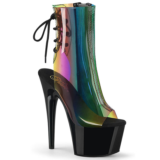 Pleaser Botas de tobillo para mujer ADORE-1018c-rb Rainbow PVC / BLK