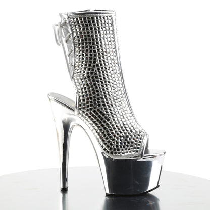Pleaser Botas de tobillo para mujer ADORE-1018DCS SLV Multi RS / SLV Chrome