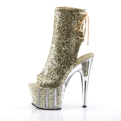 Pleaser Botas de tobillo para mujer ADORE-1018g Gold Glitter / Gold Brillo