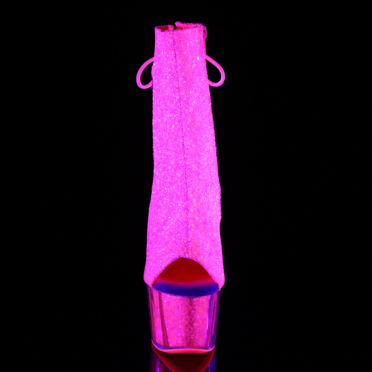 Pleaser Botas de tobillo para mujer ADORE-1018g Neon Pink Glitter / Neon Pink Brillo