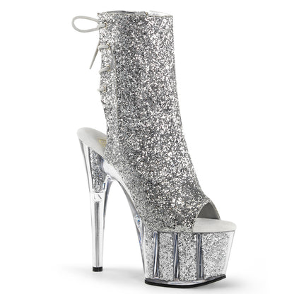 Pleaser Botas de tobillo para mujer ADORE-1018g SLV Glitter / SLV Brillo