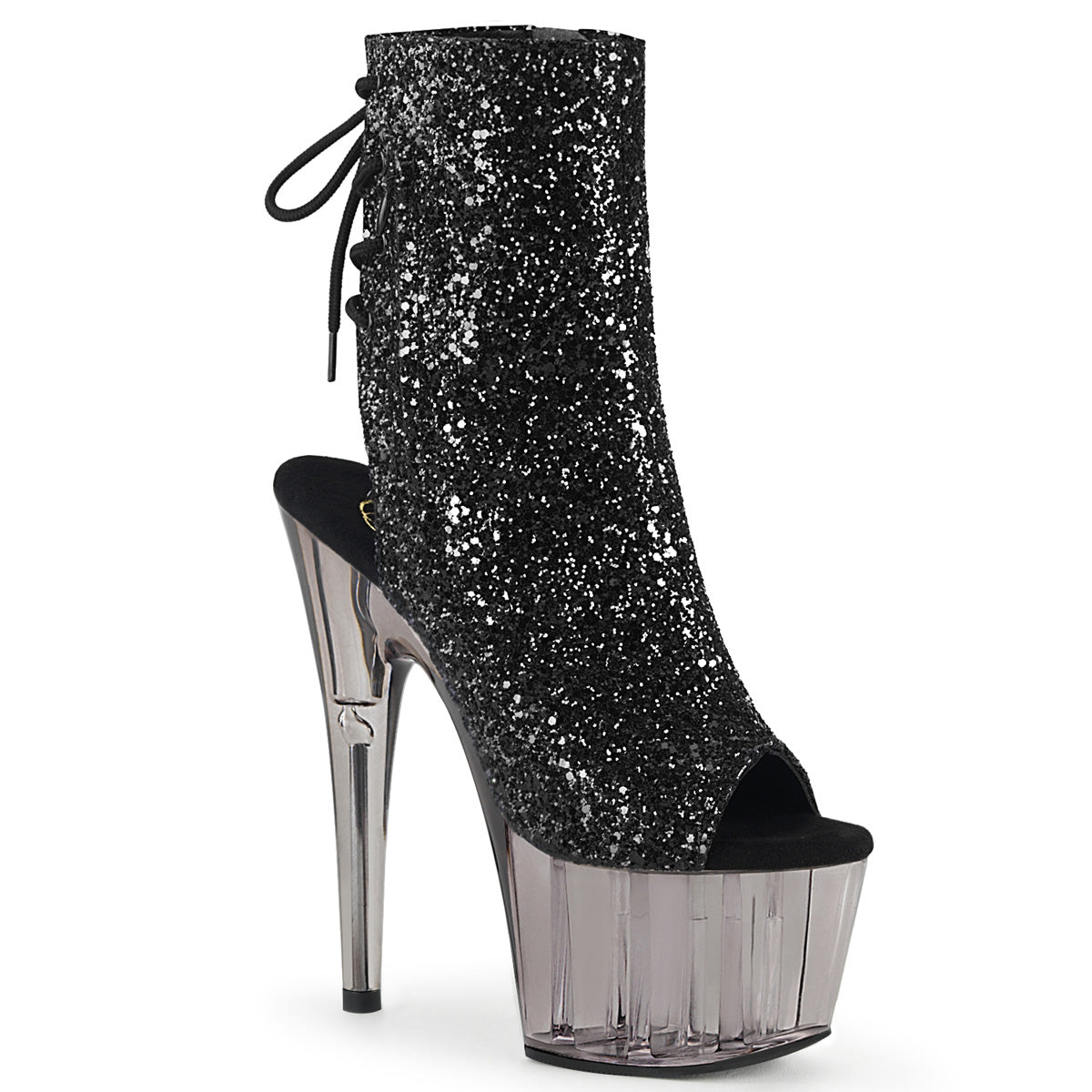 Pleaser Botas de tobillo para mujer ADORE-1018gt blk brillo / humo tintado