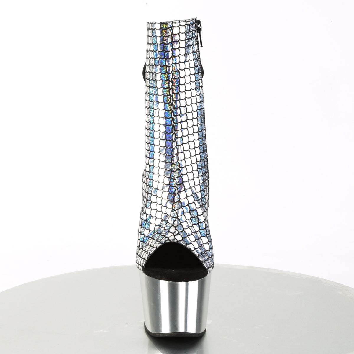 Pleaser Botas de tobillo para mujer ADORE-1018msc SLV Hologram / SLV Chrome