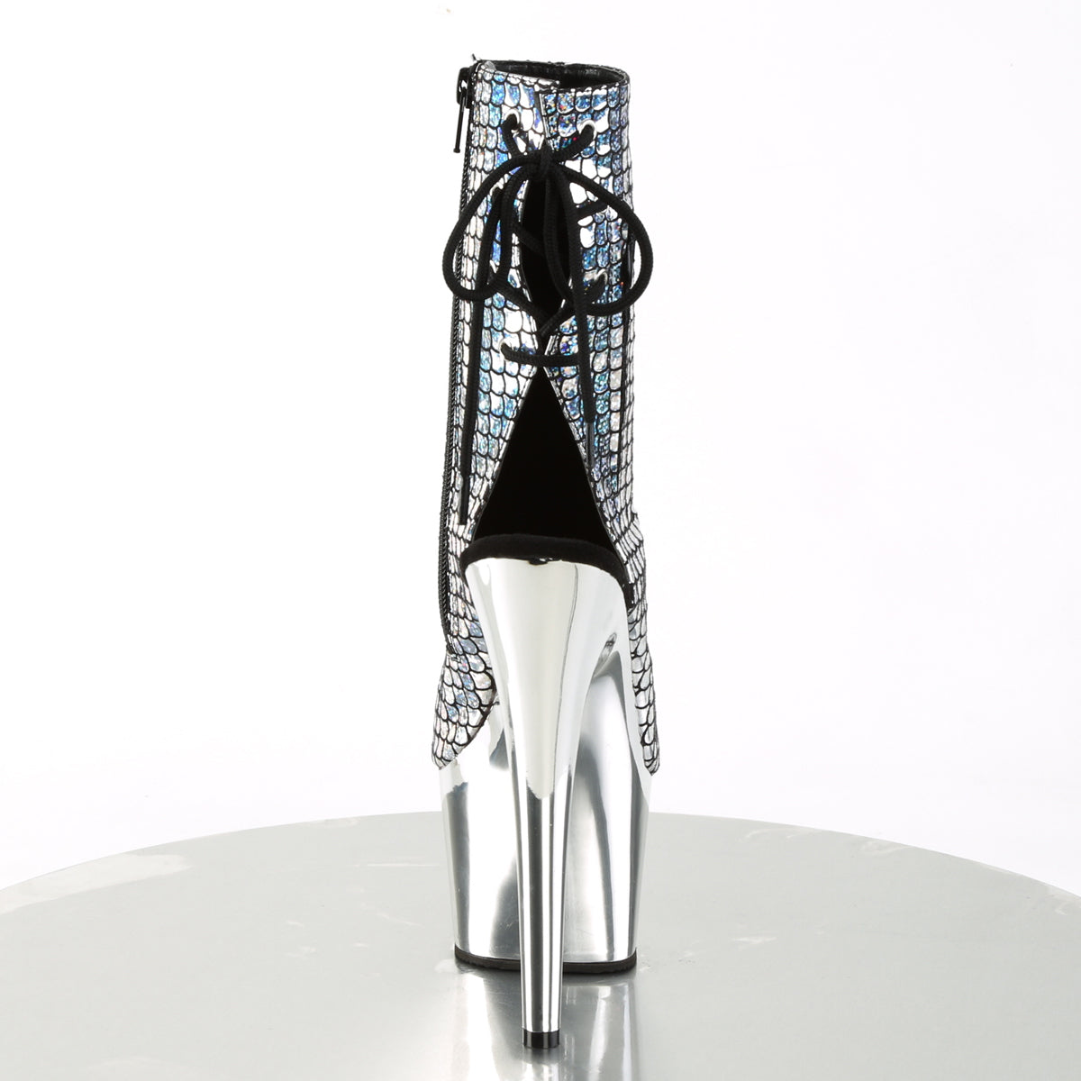Pleaser Botas de tobillo para mujer ADORE-1018msc SLV Hologram / SLV Chrome