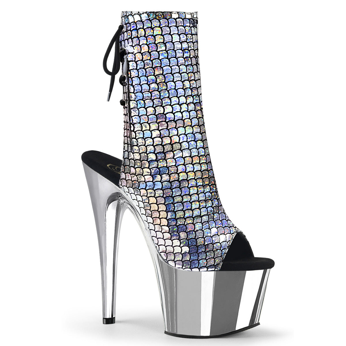 Pleaser Botas de tobillo para mujer ADORE-1018msc SLV Hologram / SLV Chrome