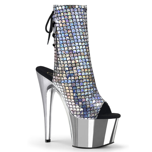 Pleaser Botas de tobillo para mujer ADORE-1018msc SLV Hologram / SLV Chrome