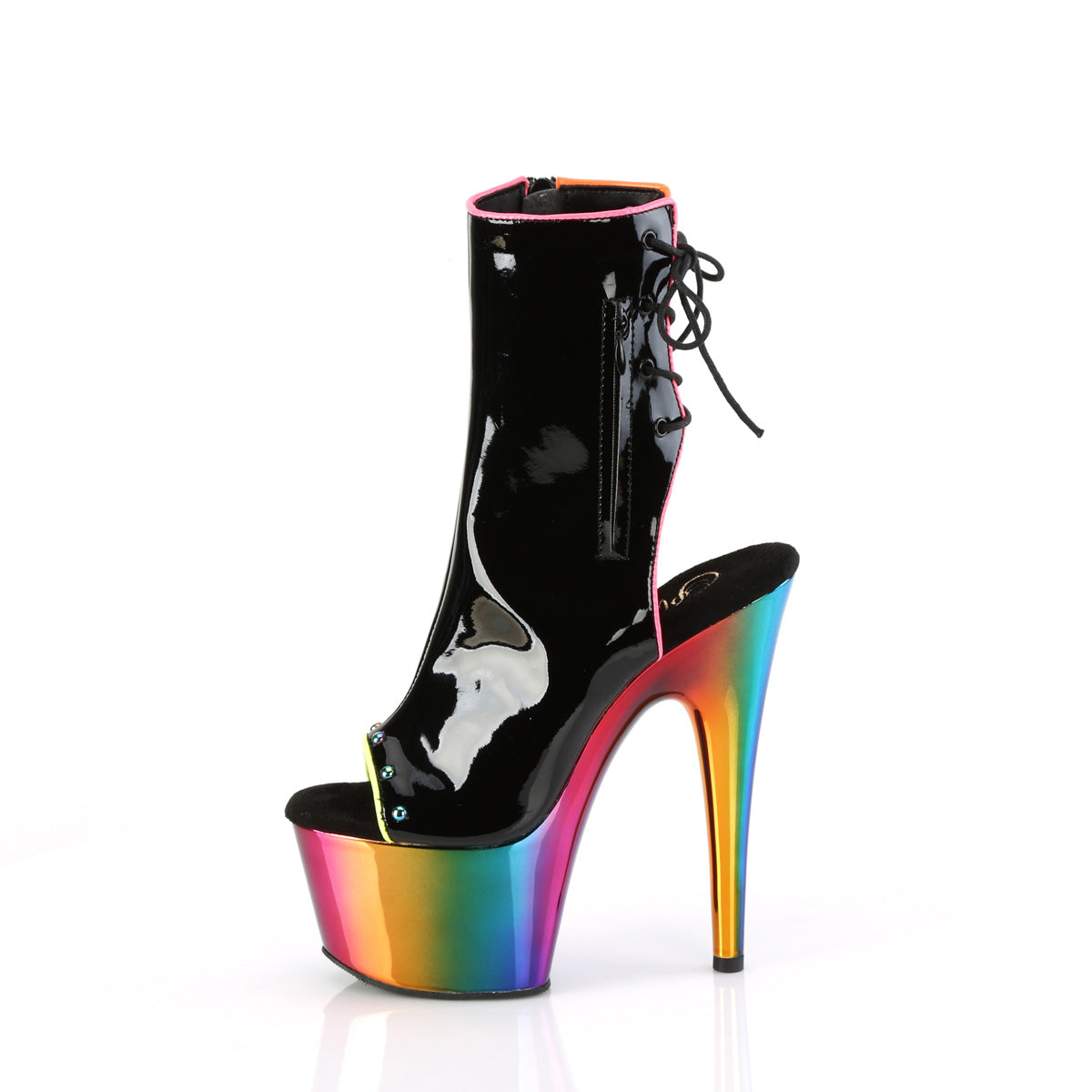 Pleaser   ADORE-1018RC-02 Blk Pat/Rainbow Chrome