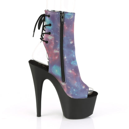 Pleaser Womens Ankle Boots ADORE-1018REFL Purple-Blue Reflective/Blk Matte