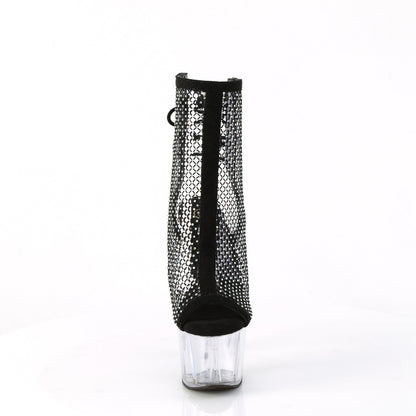 Pleaser  Botines ADORE-1018RM BLK Faux Suede-RS Mesh/CLR
