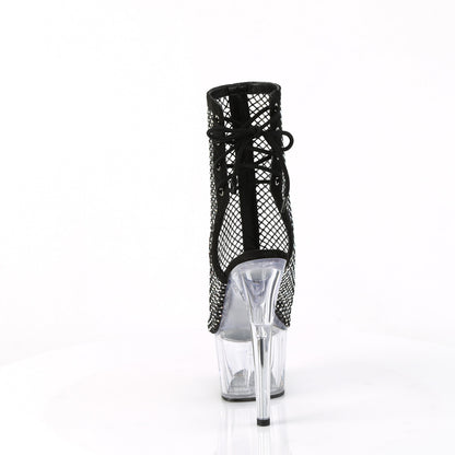 Pleaser  Botines ADORE-1018RM BLK Faux Suede-RS Mesh/CLR