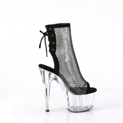Pleaser  Botines ADORE-1018RM BLK Faux Suede-RS Mesh/CLR