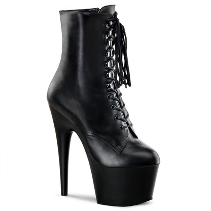 Pleaser Womens Ankle Boots ADORE-1020 Blk Leather/Blk
