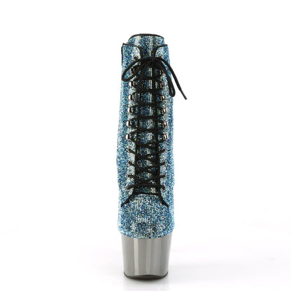 Pleaser  Ankle Boots ADORE-1020CHRS Turquoise Multi RS/Pewter Chrome