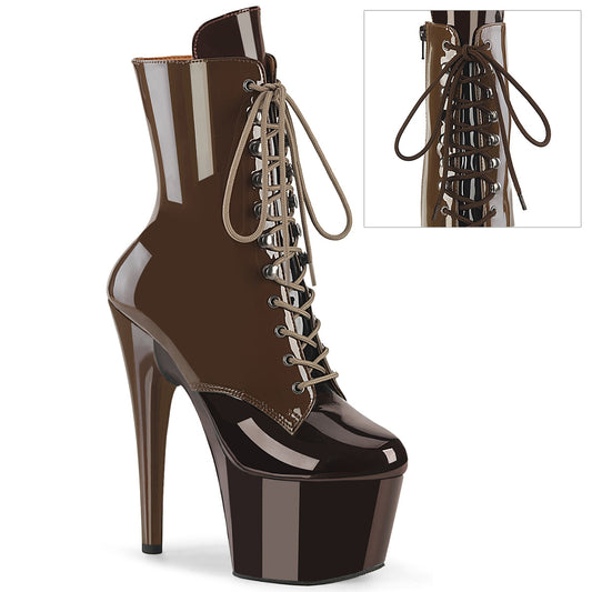 Pleaser Women's Platform Shoes ADORE-1020DC Mocha-Coffee Pat/M