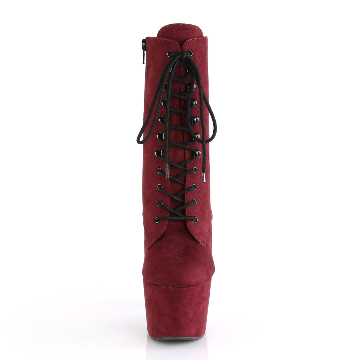 Pleaser Botas de tobillo para mujer ADORE-1020FS Borgoña Faux Suda / Burgundy Faux Suede