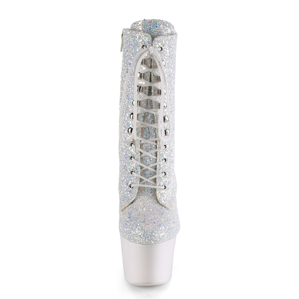 Pleaser Botas de tobillo para mujer ADORE-1020lg Neon White Multi Glitter / Neon White