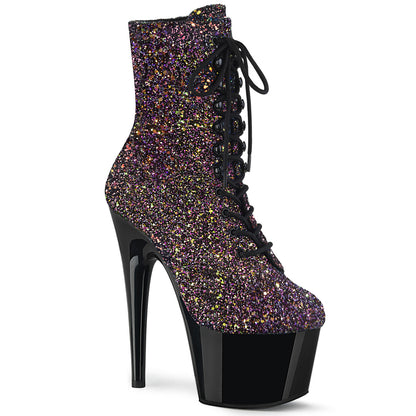Pleaser Botas de tobillo para mujer ADORE-1020lg Púrpura Multi Brillo / BLK
