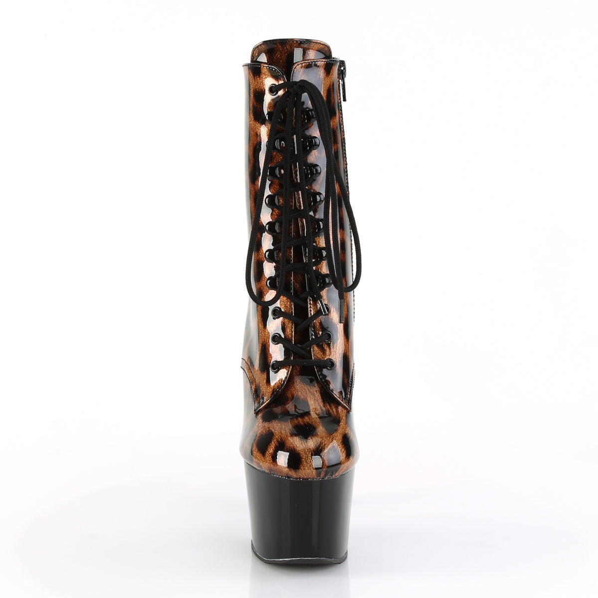 Pleaser Botas de tobillo para mujer ADORE-1020lp marrón-blk leopard pat / blk