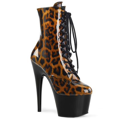 Pleaser Botas de tobillo para mujer ADORE-1020lp marrón-blk leopard pat / blk