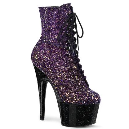 Pleaser Botas de tobillo para mujer ADORE-1020WOMBG PURPLE MULTI brillo / blk
