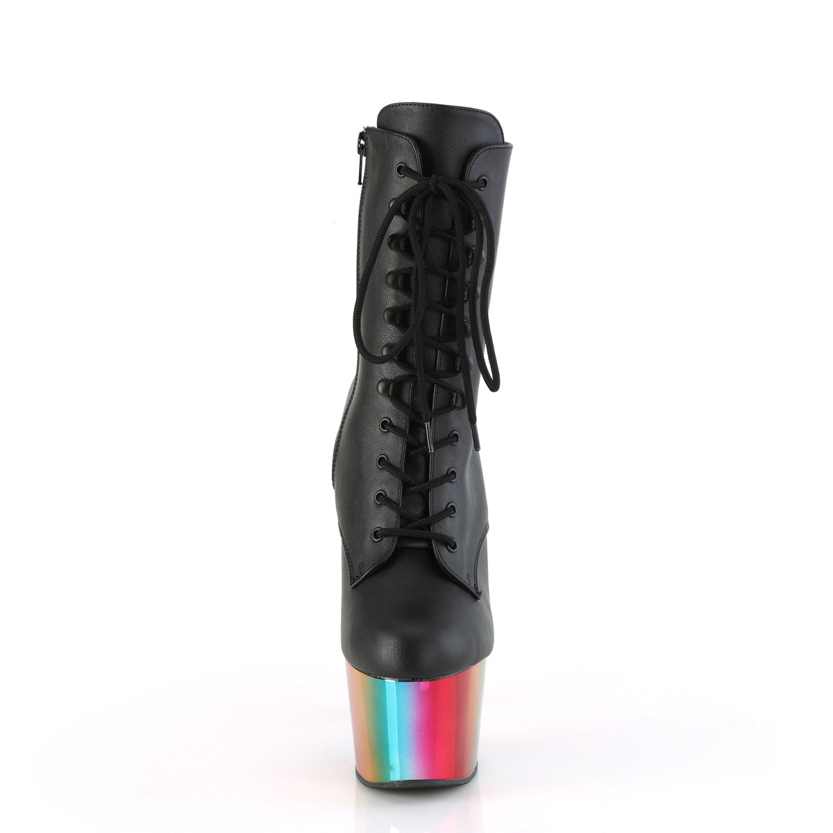 Pleaser  Ankle Boots ADORE-1020RC Blk Faux Leather/Rainbow Chrome