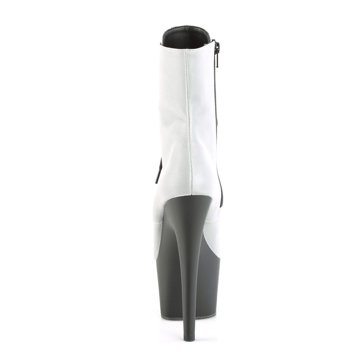 Pleaser Botas de tobillo para mujer ADORE-1020RFL SLV Reflective / Blk Mate