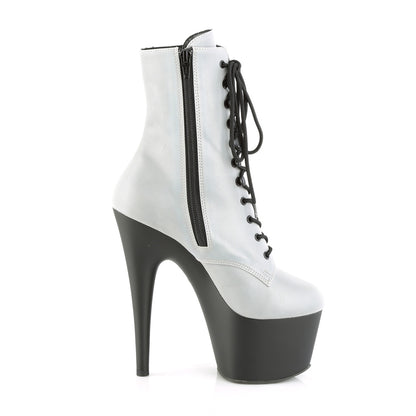 Pleaser Botas de tobillo para mujer ADORE-1020RFL SLV Reflective / Blk Mate