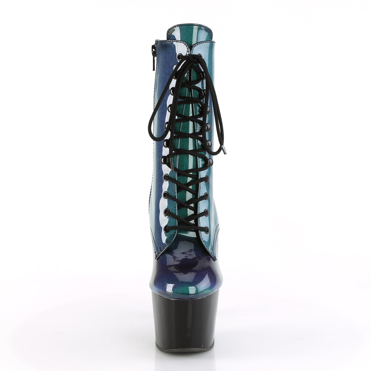 Pleaser Womens Ankle Boots ADORE-1020SHG Purple-Green/Blk