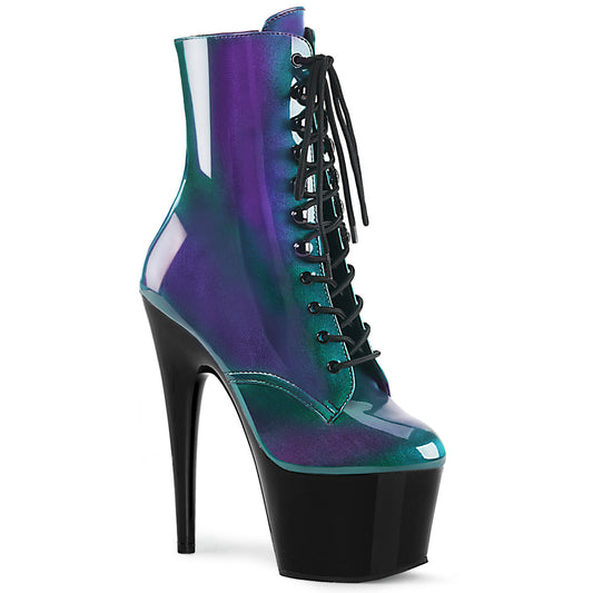 Pleaser Botas de tobillo para mujer ADORE-1020shg púrpura-verde / blk