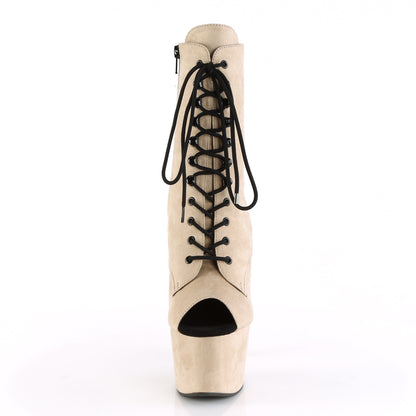 Pleaser Womens Ankle Boots ADORE-1021FS Beige Faux Suede/Beige Faux Suede