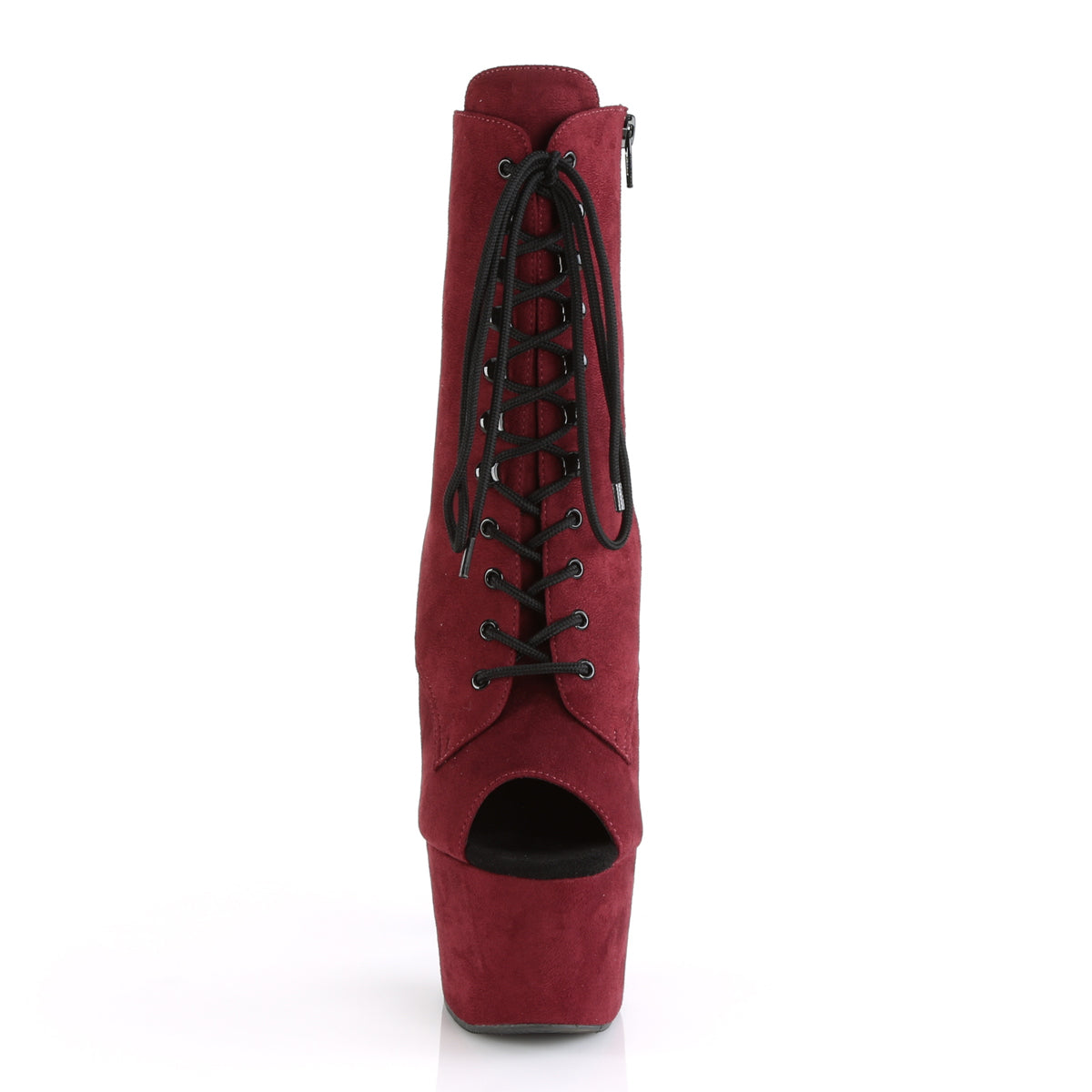Pleaser Botas de tobillo para mujer ADORE-1021FS Burgundy Faux Suda / Burgundy Faux Suede