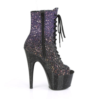 Pleaser Botas de tobillo para mujer ADORE-1021WMG PURPLE MULTI GLITTER / BLK