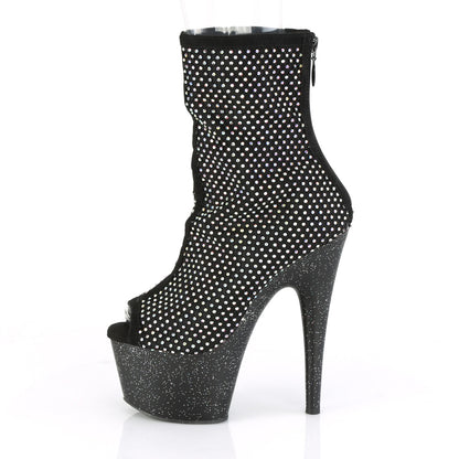 Pleaser Botas de tobillo para mujer ADORE-1031GM Fabric Blk-RS Malla / BLK MATE