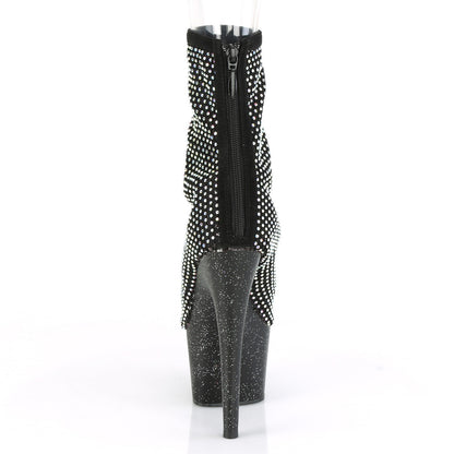 Pleaser Botas de tobillo para mujer ADORE-1031GM Fabric Blk-RS Malla / BLK MATE