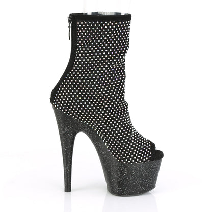 Pleaser Botas de tobillo para mujer ADORE-1031GM Fabric Blk-RS Malla / BLK MATE