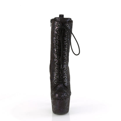 Pleaser   ADORE-1040SPF Blk Oil Slick Met. Snake Print Fabric/M