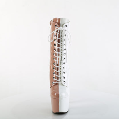 Pleaser   ADORE-1040TT Blush-Wht Pat/Blush-Wht