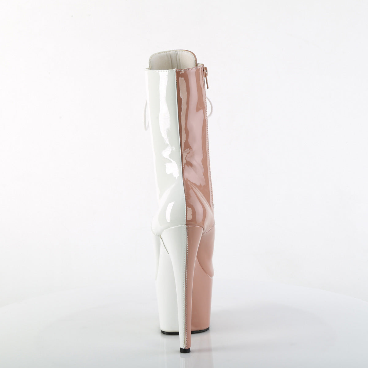 Pleaser   ADORE-1040TT Blush-Wht Pat/Blush-Wht