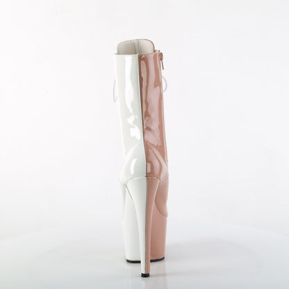 Pleaser   ADORE-1040TT Blush-Wht Pat/Blush-Wht