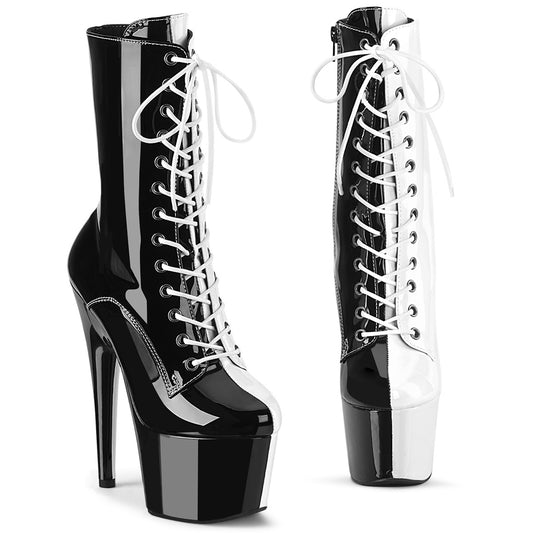 Pleaser   ADORE-1040TT Blk-Wht Pat/Blk-Wht