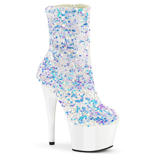 Pleaser   ADORE-1042SQ Wht Multi Sequins/Wht