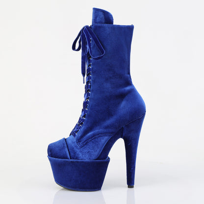 Pleaser Women's Platform Shoes ADORE-1045VEL Navy Blue Velvet/Navy Blue Velvet