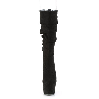 Pleaser Womens Ankle Boots ADORE-1061 Blk Faux Suede/Blk Faux Suede