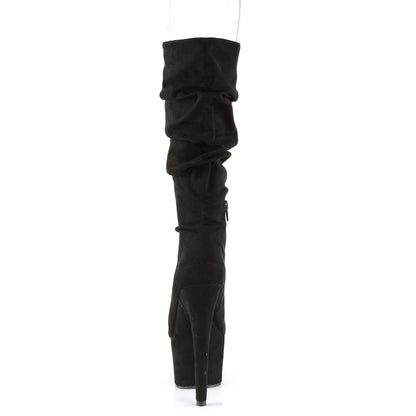 Pleaser Womens Ankle Boots ADORE-1061 Blk Faux Suede/Blk Faux Suede
