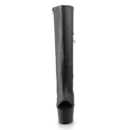 Pleaser Botas de mujer ADORE-2018 Blk Faux Cuero / Blk Mate