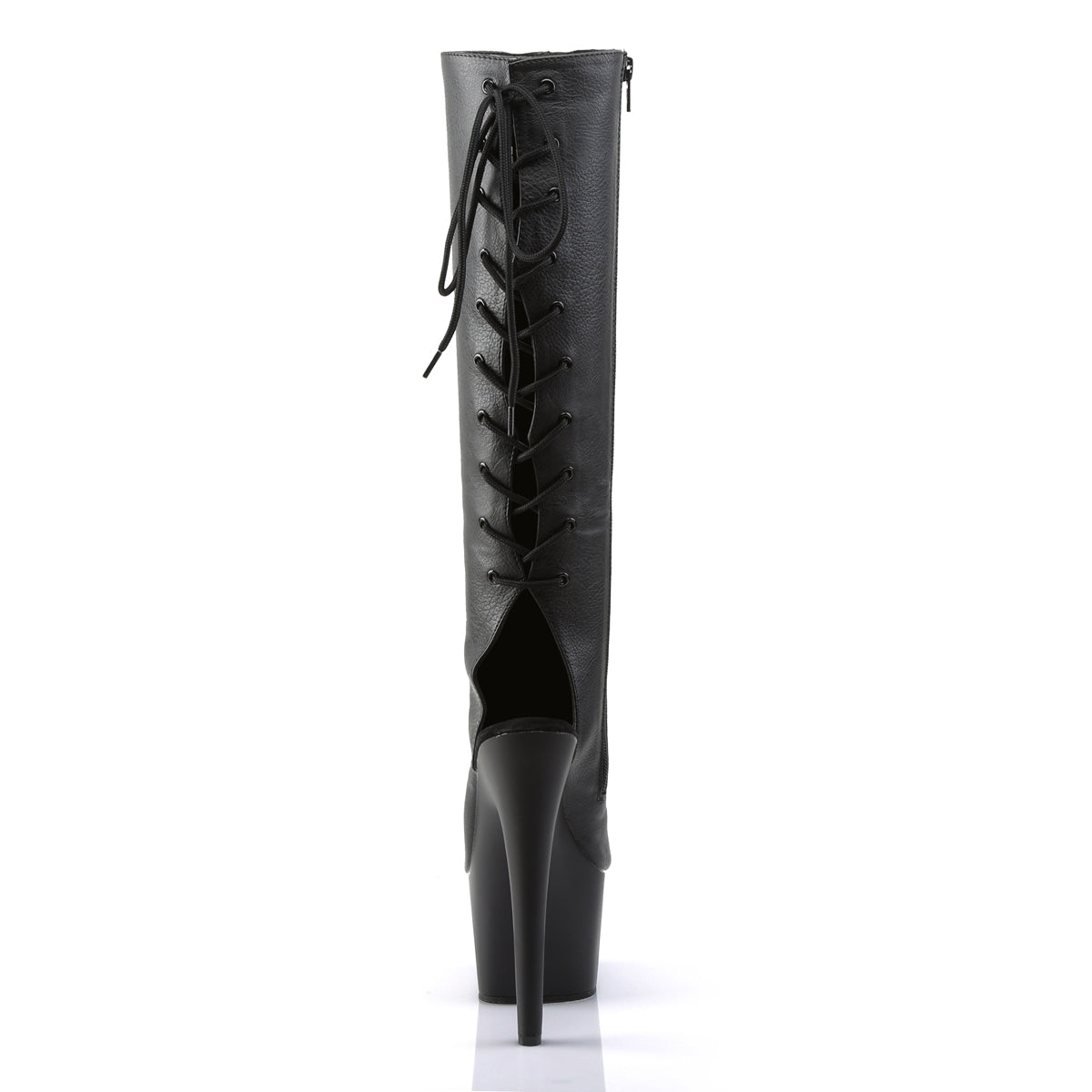 Pleaser Botas de mujer ADORE-2018 Blk Faux Cuero / Blk Mate